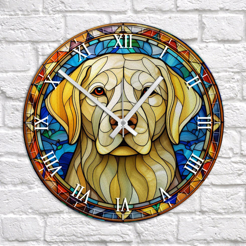 Labrador Yellow Suncatcher Effect Clock